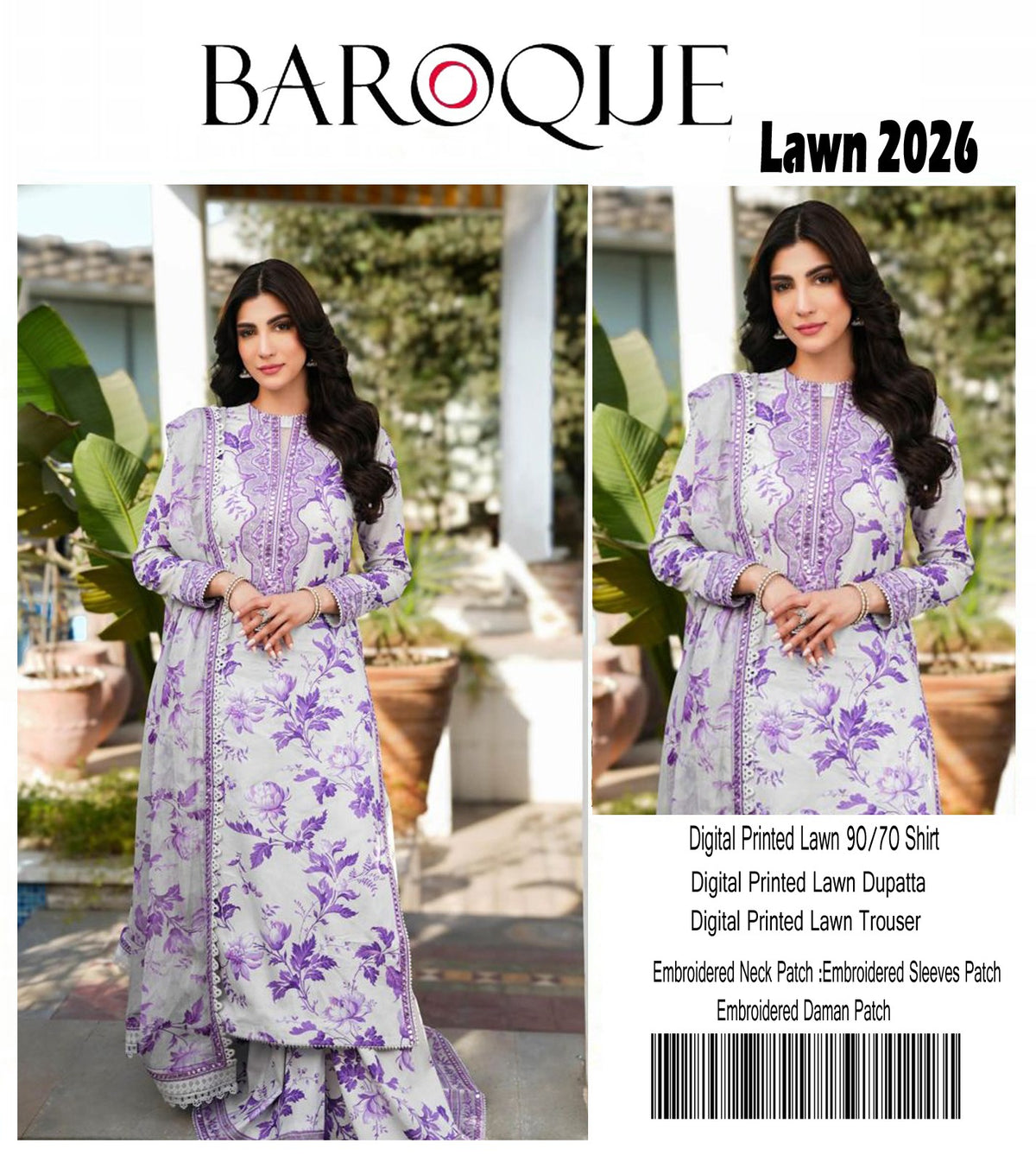 Premium Lawn 3PC Embroidered Suit 02