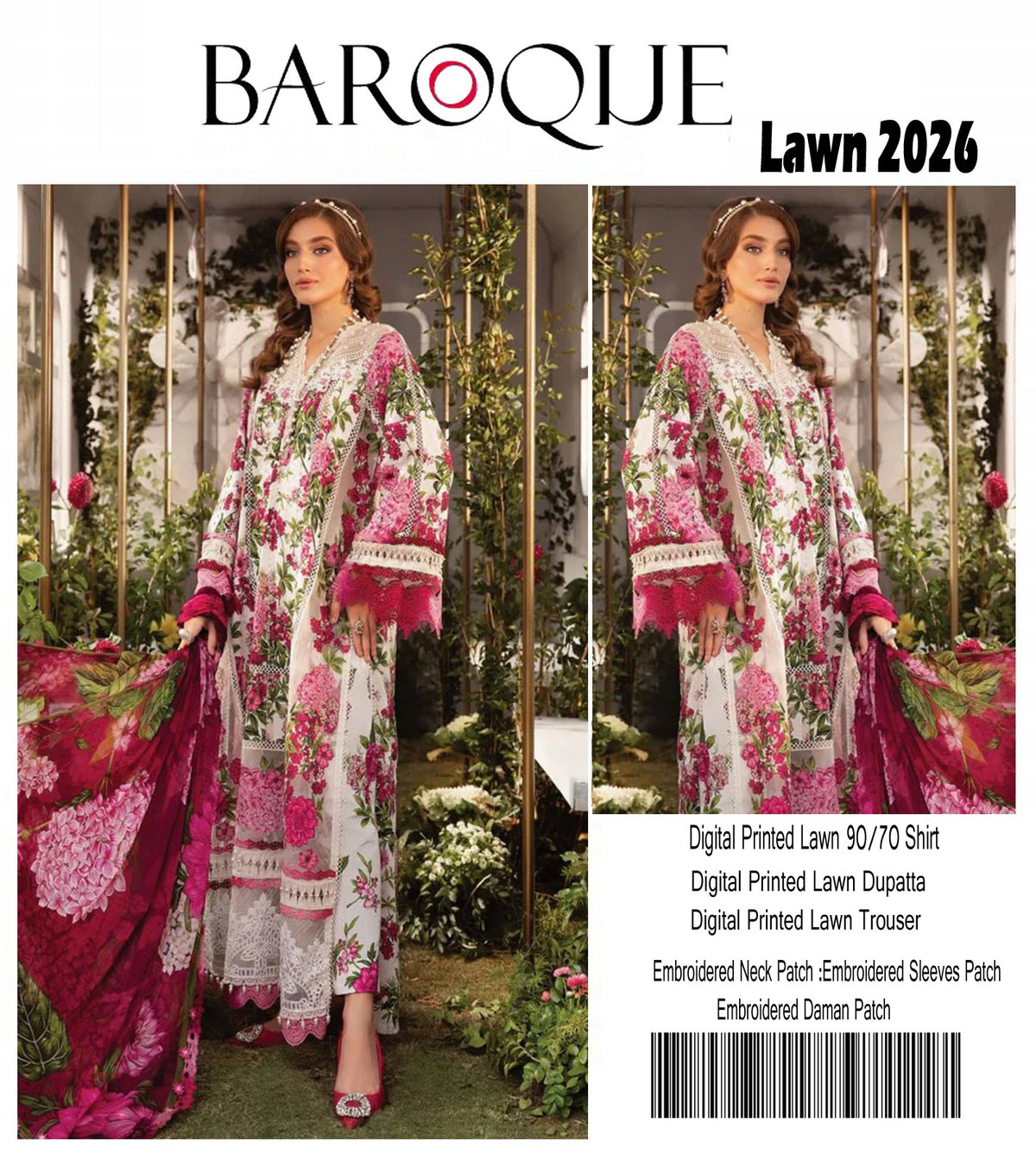 Premium Lawn 3PC Embroidered Suit 03