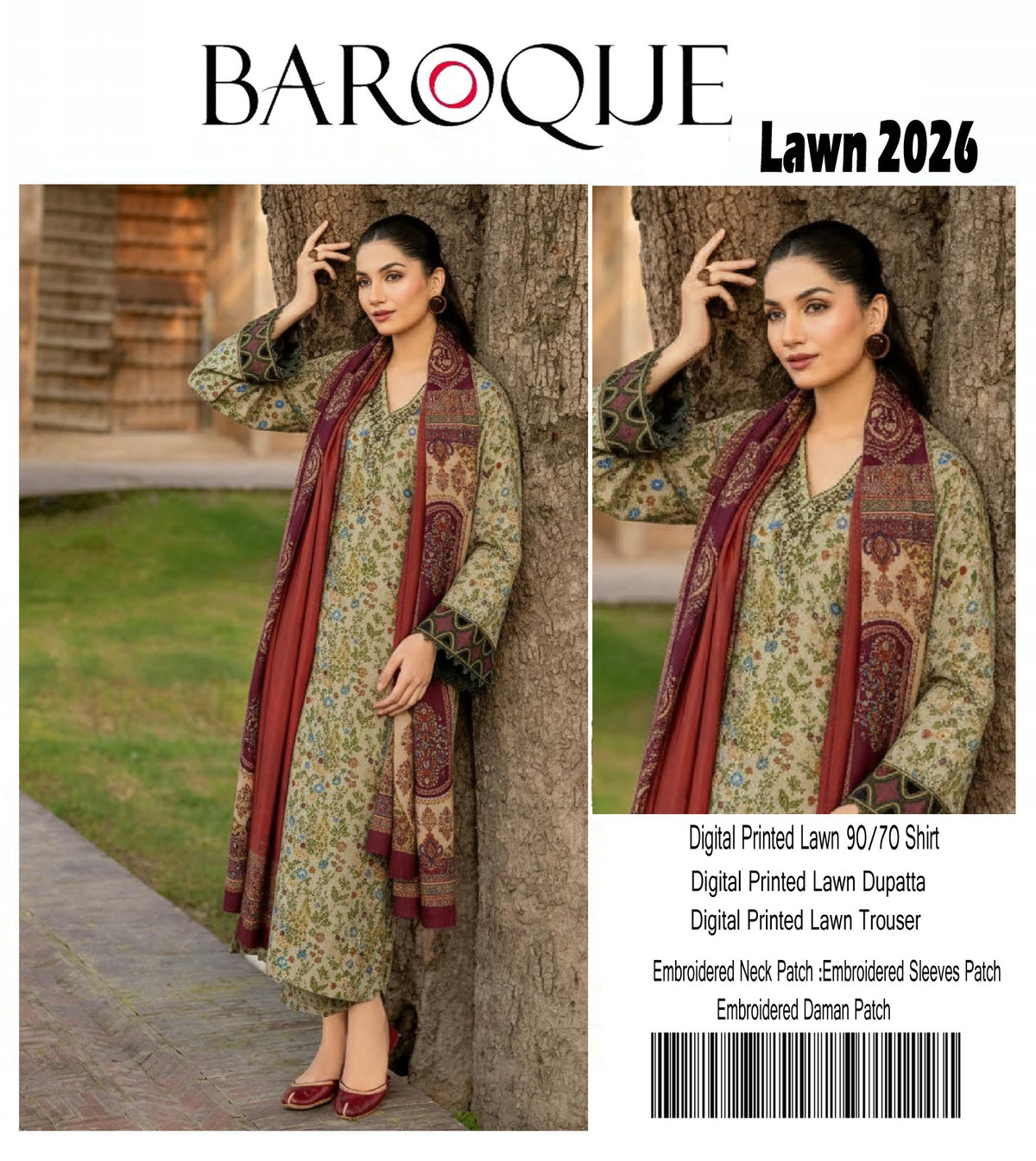 Premium Lawn 3PC Embroidered suit 07