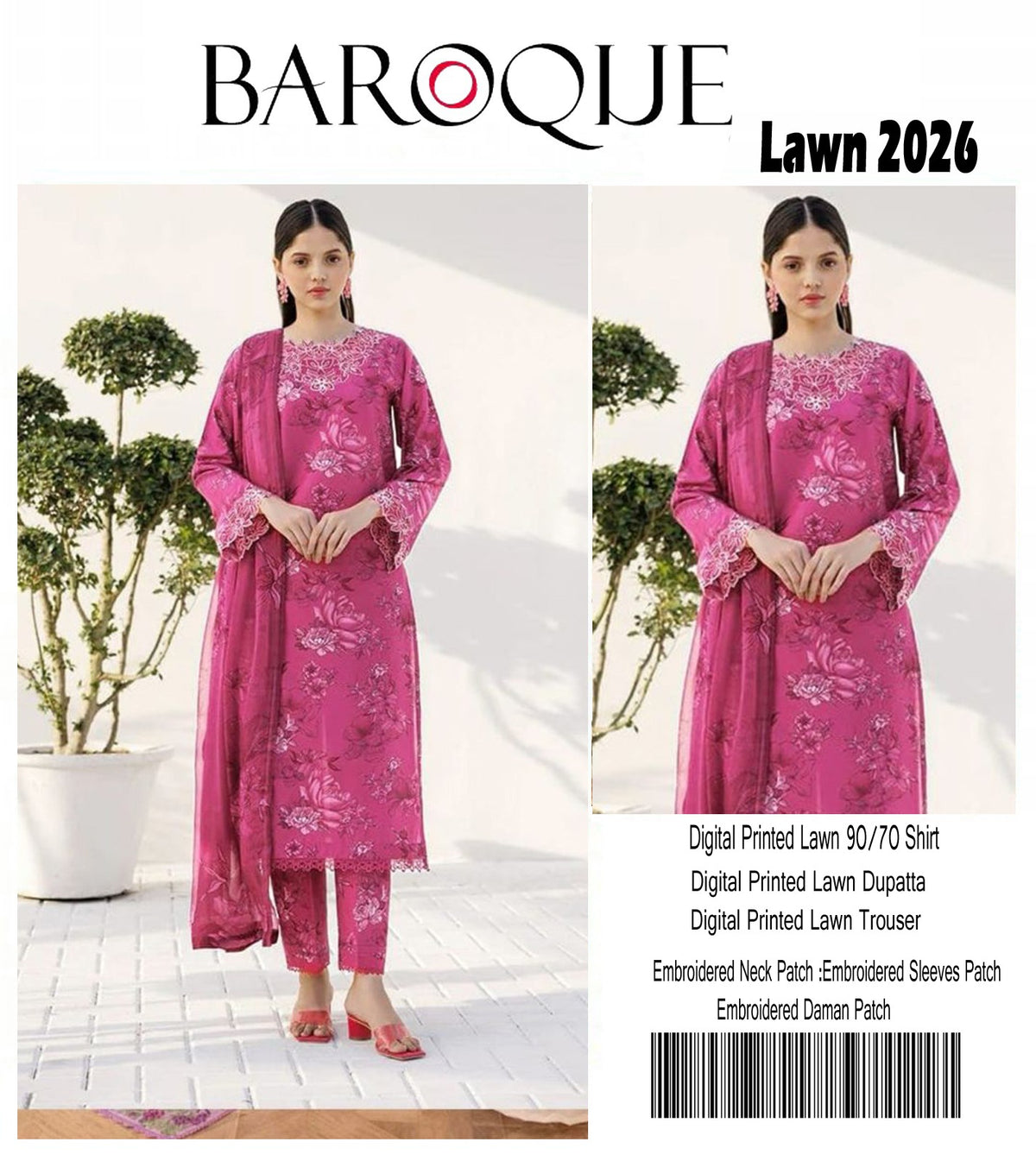Premium Lawn 3PC Embroidered Suit 04