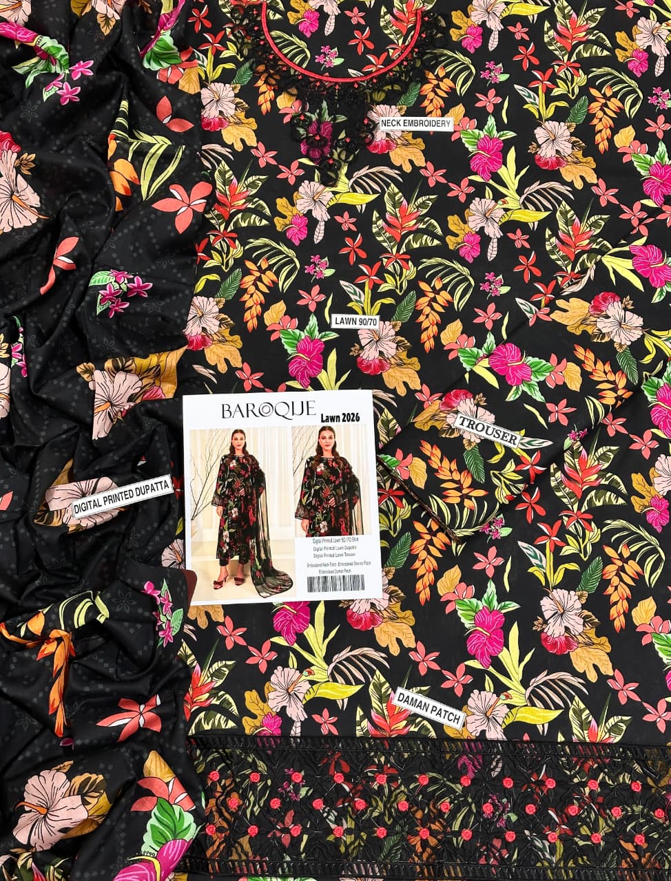 Premium Lawn 3PC Embroidered Suit 01
