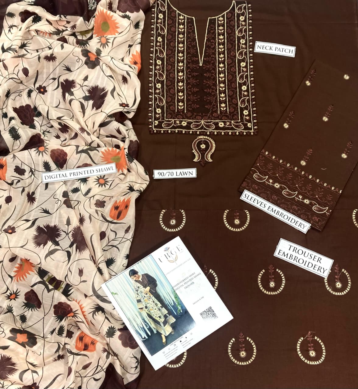 URGE Premium Airjet Lawn 3PC Embroidered Collection L6