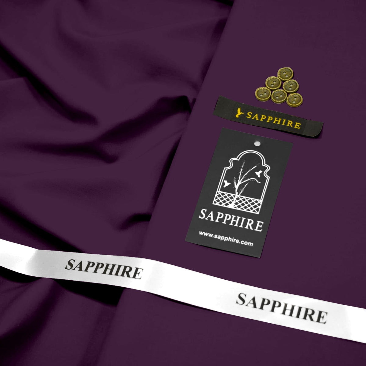Four seasons sapphire wash n wear unstitched Wine