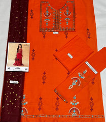 Maria B Kids 3 Peace Lawn Embroidered Unstitched Suit DD-09