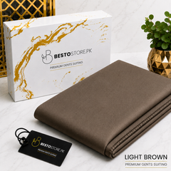 Bestostore Premium Light Brown 112×84 Wash & Wear Suiting for Men – Soft Feel, Elegant Fall & Lasting Shine
