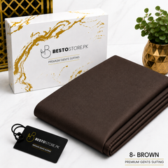 Bestostore Premium Brown 112×84 Wash & Wear Suiting for Men – Soft Feel, Elegant Fall & Lasting Shine