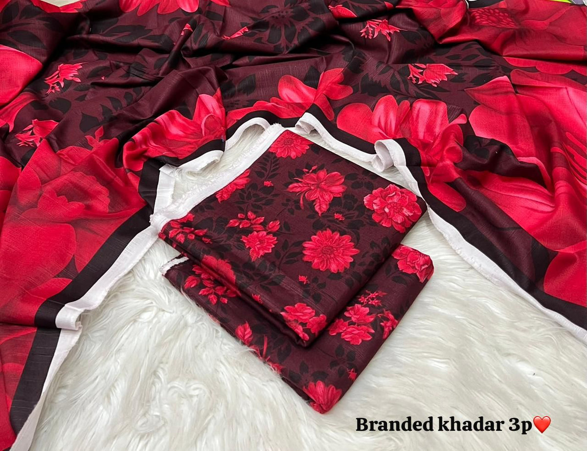 3 Piece khadar Baroque brand  Ladies Suit - vol 11