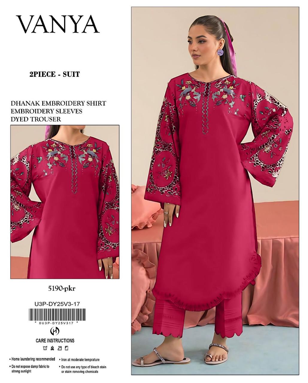 Premium Dhanak Embroidered Suit 2PC - 02