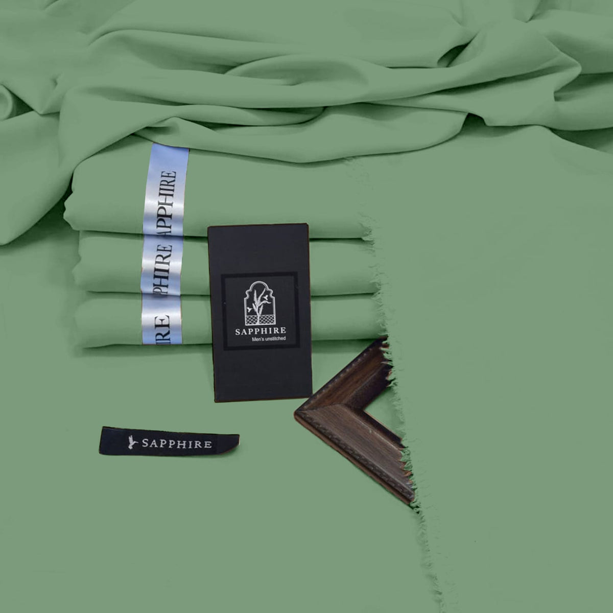 Four seasons sapphire wash n wear unstitched Olive Green