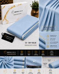 Bestostore Premium Sky Blue 112×84 Wash & Wear Suiting for Men – Soft Feel, Elegant Fall & Lasting Shine