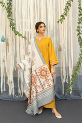 Premium Dhanak Embroidered Suit 3PC - 01
